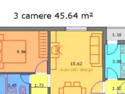 Apartament 3 camere 46 mp Ferentari - Bloc reabilitat
