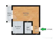 Garsoniera cu pivnita la etajul intermediar 2 zona Milea/OMV 