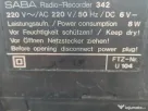 Radio recorder 342 Saba defect