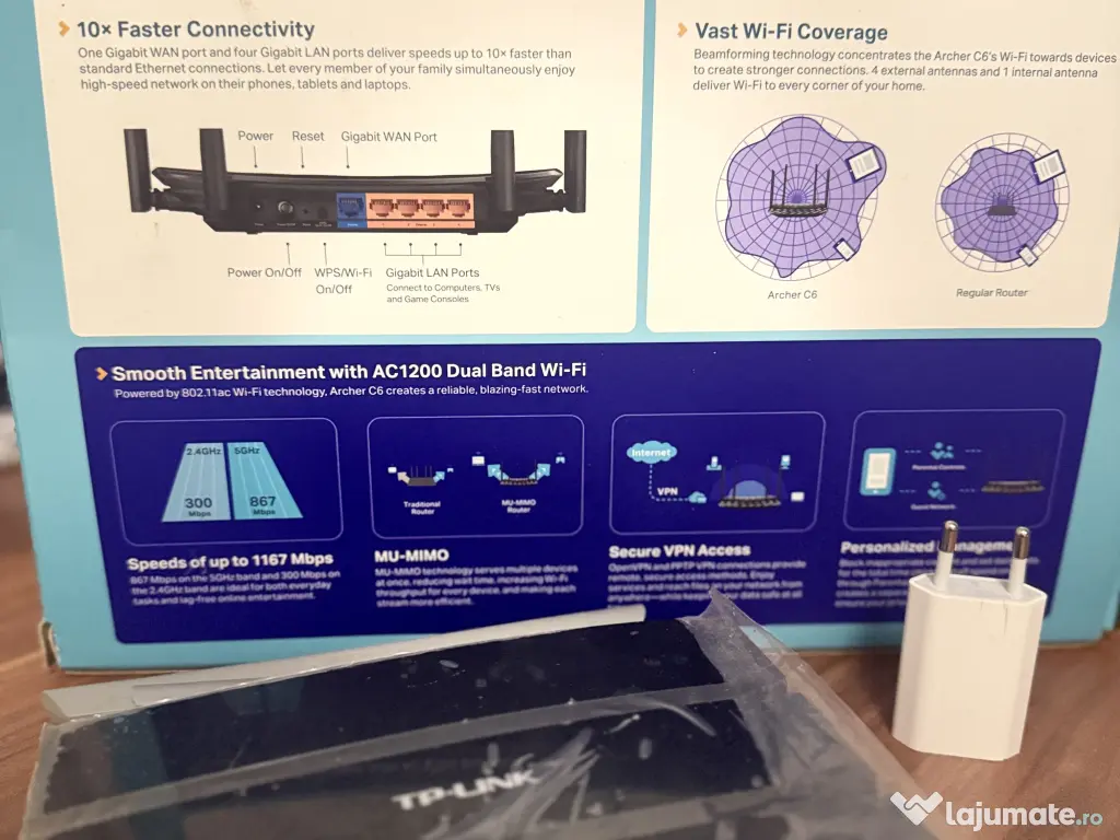 2 Routere TP-Link + încărcător iPhone – WiFi AC1200 (bundle)