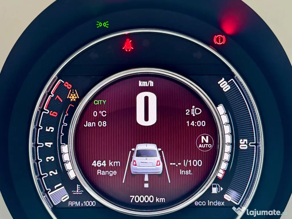 Fiat 500 2017 70k km automata verde lattementa