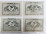 Patru Bancnote 100 LEI 1941 Regele Mihai I