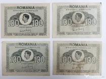 Patru Bancnote 100 LEI 1941 Regele Mihai I
