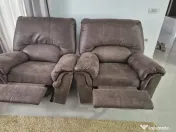 Canapea si fotolii cu recliner reglabil balansoar piele