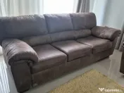 Canapea si fotolii cu recliner reglabil balansoar piele