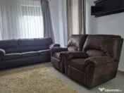 Canapea si fotolii cu recliner reglabil balansoar piele