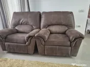 Canapea si fotolii cu recliner reglabil balansoar piele