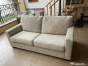 Canapea extensibilă 2 locuri bej/crem Mobexpert 