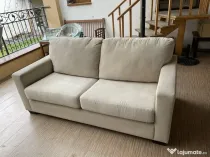 Canapea extensibilă 2 locuri bej/crem Mobexpert