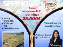 Teren intravilan cu PUZ, 500 mp, zona Belvedere, Sfantu Gheo