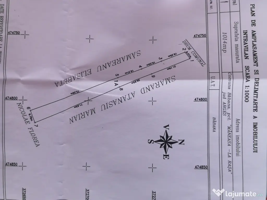 Teren+Rulota Comuna Babana