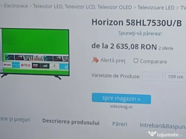 Televizor led Smart 4 k 146 cm