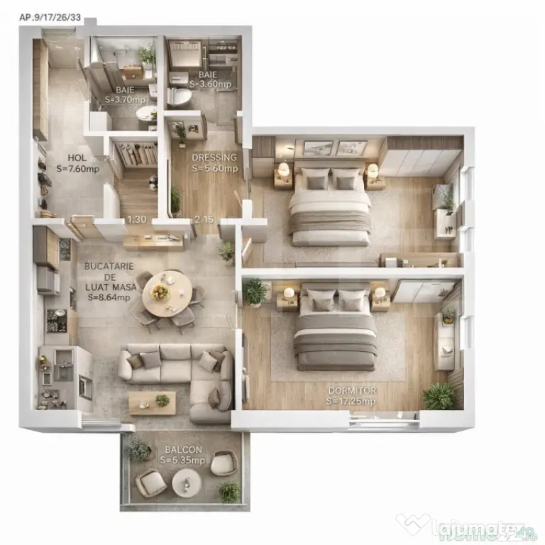 Apartament cu 2 camere de vânzare | Etajul 1 | Bloc nou –