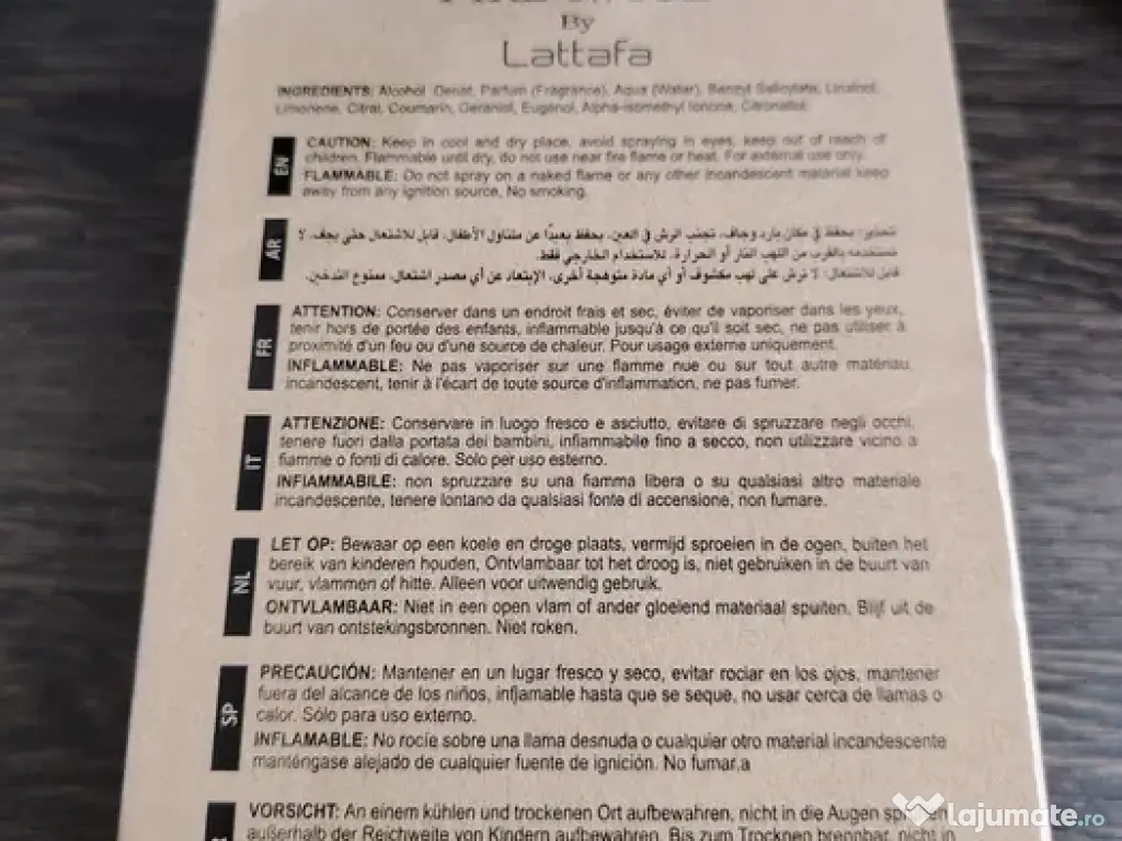 Lattafa Fire on Ice, Nou sigilat, Apa de parfum, unisex, 100ml