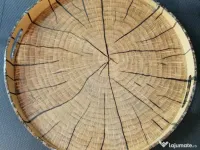 2 tăvi din lemn Ikea, pictate manual 