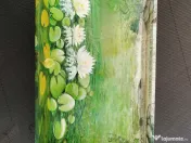 2 tăvi din lemn Ikea, pictate manual