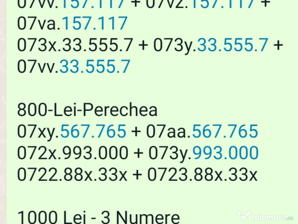 Pereche.Pachet 2-5 Numere Inseriate.Consecutive.Numar Vodafone.Aur.Gold.Vip.Usor