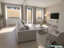 Apartament cu 3 camere, dispus pe două niveluri, cu gradina