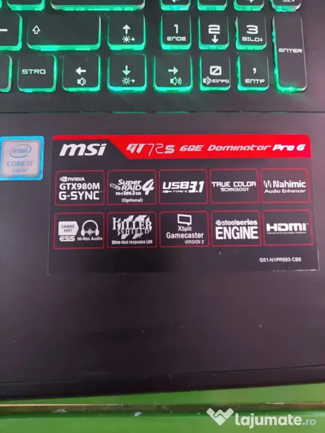 Laptop Gaming MSI GT72S 6QE Dominator Pro G