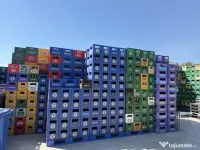 navete plastic/ lăzi plastic cu sticle sau fără sticle 