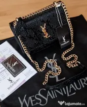 Geanta mini tip plic  Ysl model croco ,saculet, etichetă incluse 
