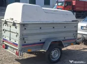 Remorca zincata autoturism 750 Kg - basculabila - 2 sectoare si capac din fibra 
