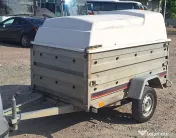 Remorca zincata autoturism 750 Kg - basculabila - 2 sectoare si capac din fibra 