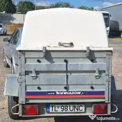 Remorca zincata autoturism 750 Kg - basculabila - 2 sectoare si capac din fibra 