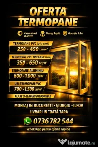 Termopane si usi PVC – Montaj profesional, masuratori gratuite 