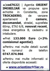Trocadero, de vanzare 2 camere, decomandat, renovat 