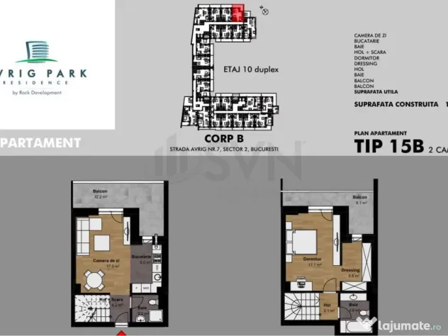 DIRECT DEZVOLTATOR I AVRIG RESIDENCE I 2 CAMERE DUPLEX