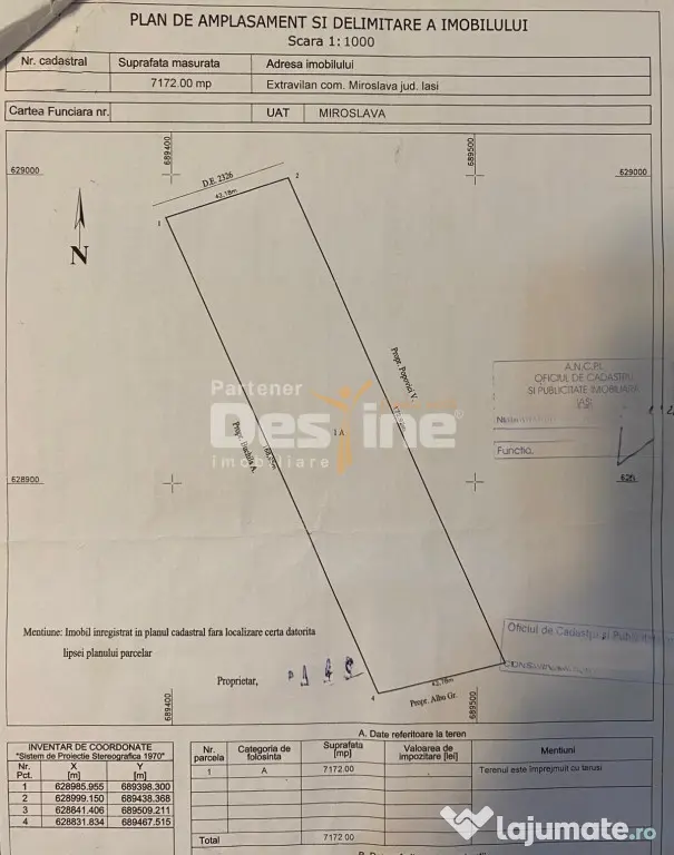 COMISION 0% Valea Ursului, TEREN EXTRAVILAN 7172 mp, 16 euro