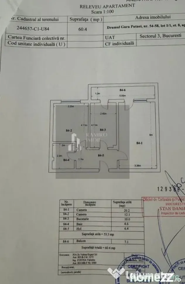 Apartament 2 camere 61 mp/Bloc nou decomandat Theodor Pal...