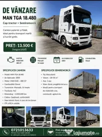 🚛 DE VÂNZARE – MAN TGA 18.480 + Semiremorcă basculabilă 3 axe 