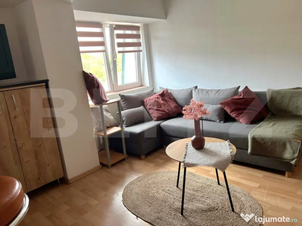 Garsonieră complet utilată, cu centrală proprie, 28 mp