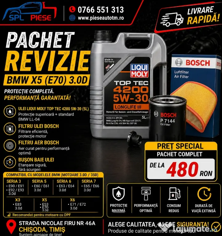 Pachet revizie bmw x5 (e70) 3.0d / 3.5d