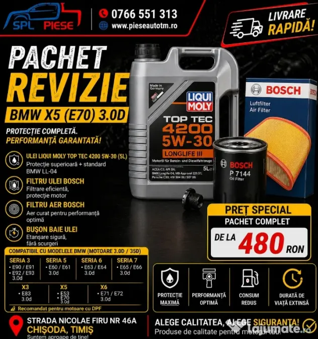 Pachet revizie bmw x5 (e70) 3.0d / 3.5d