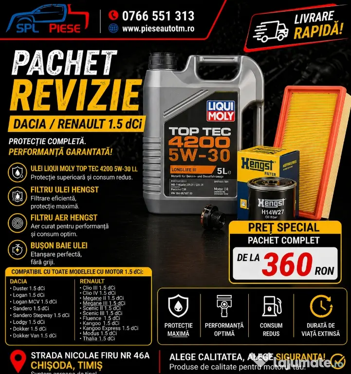 Pachet Revizie Dacia / Renault 1.5 dCi