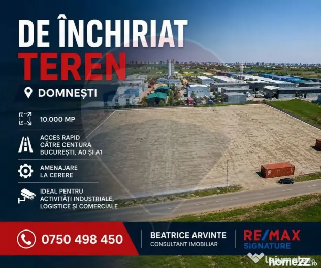Teren 10.000 mp Domnești - Centura București - Betonare...
