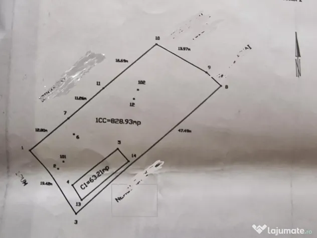 TEREN 828 MP + CASA 63 mp demolabila, Fundeni - Frunzaresti,