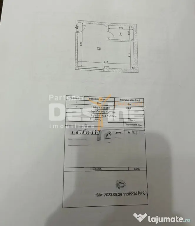 Apartament 1 camera 29,4 mp MOBILAT și UTILAT - Bucium-Visa