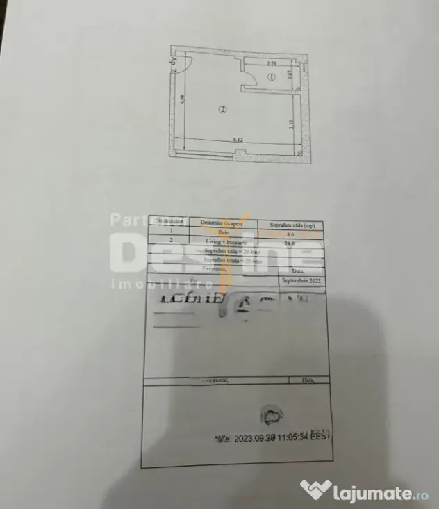 Apartament 1 camera 29,4 mp MOBILAT și UTILAT - Bucium-Visa