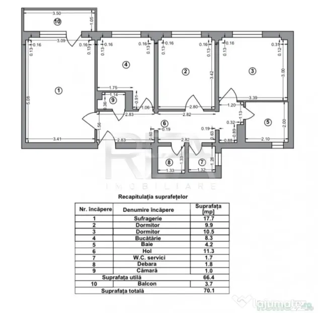 3 Camere-Decomandat-70 mp-Etaj Intermediar-Metrou Tineretulu - Bucuresti (Bucuresti-Ilfov)