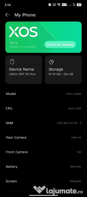 Vand Infinix Hot 50 Pro+