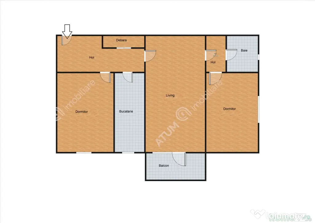 Apartament cu 3 camere etaj 1 cu balcon zona Mihai Viteazu/C