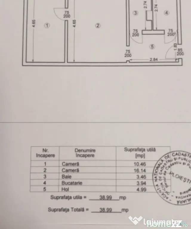 Apartament 2 camere, 38.99 mp, parter, zona Malu Rosu