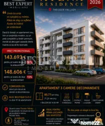 ⭐ COMISION 0% | 3 Camere | Bloc Boutique | Theodor Pallady