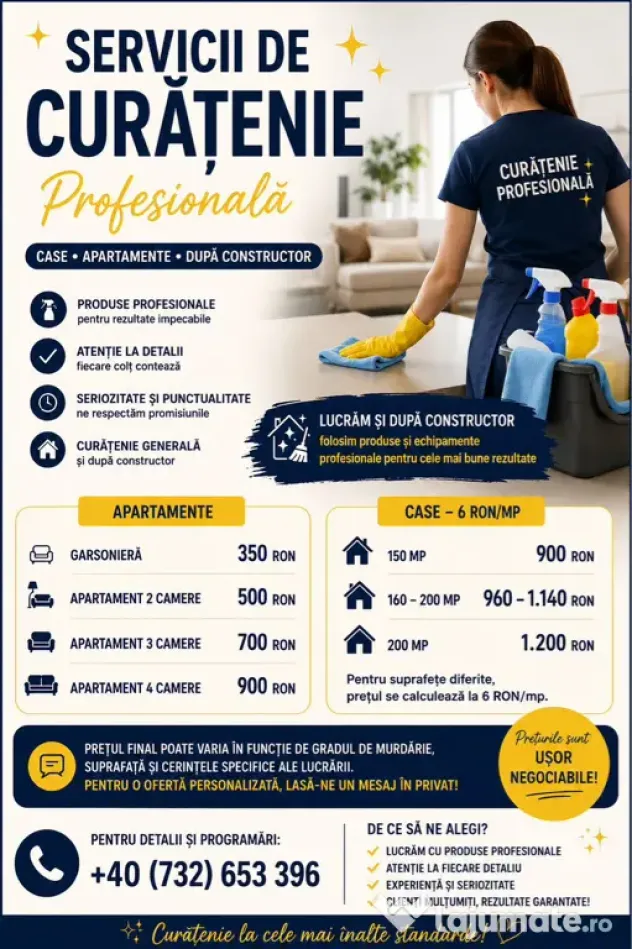 Curățenie profesională Apartamente, Case și după constructor