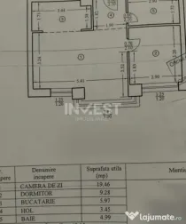 Apartament 2 camere--etaj intermediar-Tatarasi-Bloc nou