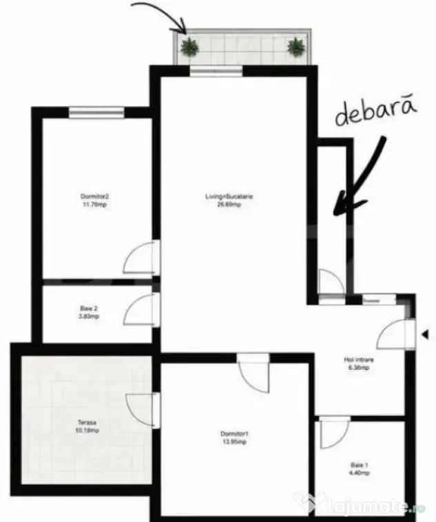 Apartament semicentral, 67 mp, zona Central
